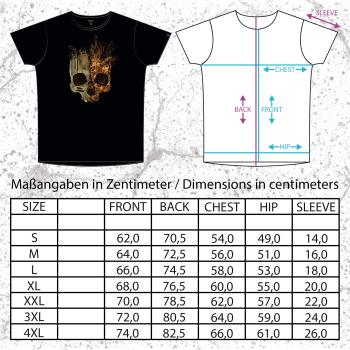 size chart relaxed shirt skull