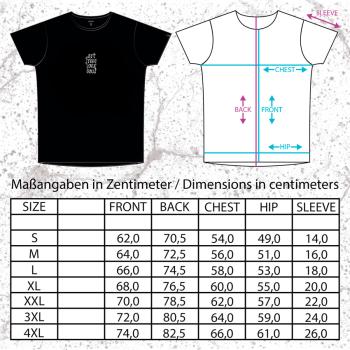 size chart relaxed shirt deep circle