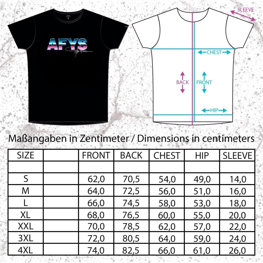 size chart relaxed shirt retro 2.0